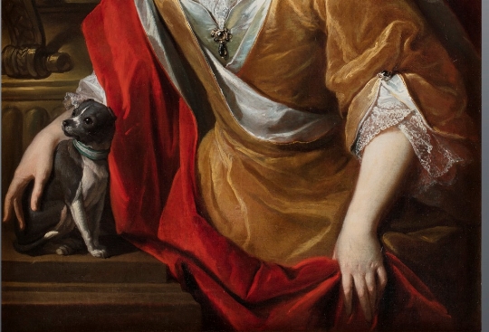 Anonimo del XVIII secolo, 'Ritratto di gentildonna con cagnolino' 