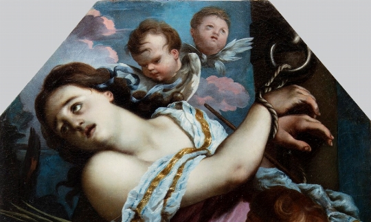 Alessandro Rosi (Firenze 1627 - 1697)  a) Sant'Agata curata da San Pietro  b) Santa Cristina [..] 