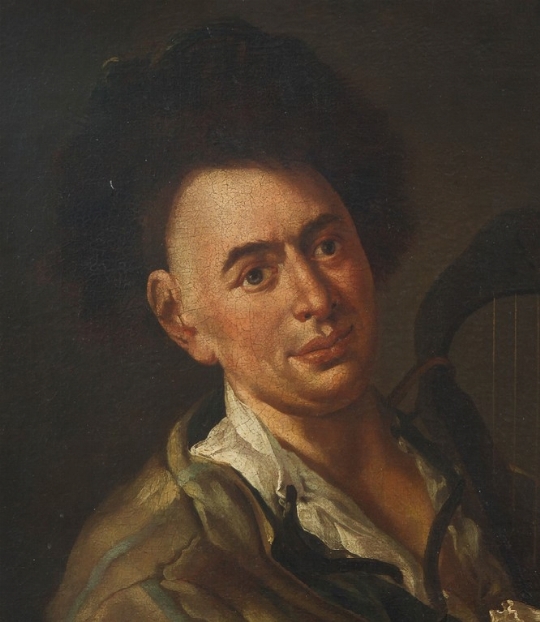 Salomon Adler  (Danzica, 1630 - Milano, 1691 circa)  Giovane musicista con l'arpa  