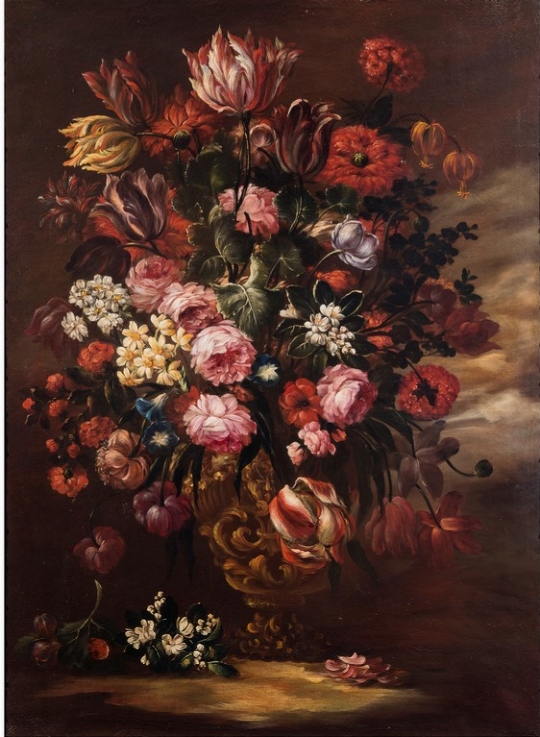 Anonimo della fine del XIX secolo, a) b) 'Vaso di fiori' 