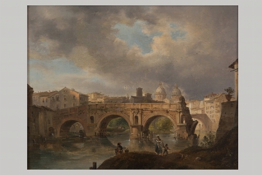 Giovanni Migliara, 'Veduta di Roma, Ponte Rotto' - CATALOGO 