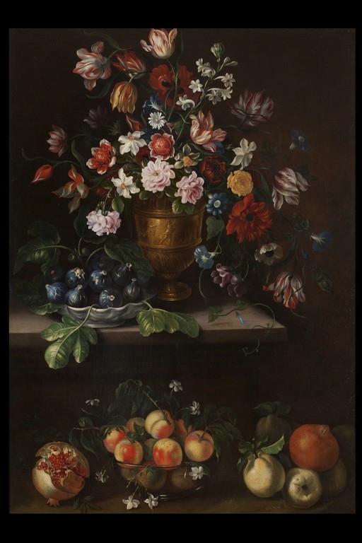 Giovanni Stanchi Dei Fiori, a) b) 'Natura morta con vaso di fiori e frutta' - CATALOGO 