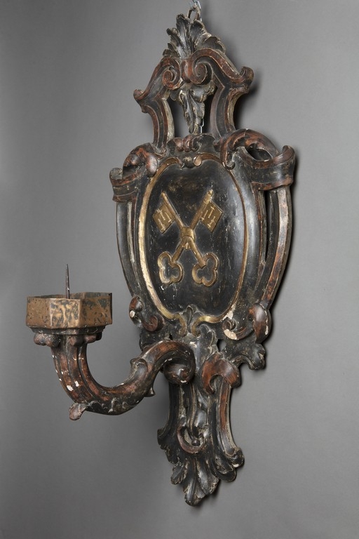 Coppia di candelieri da muro, XVII/XVIII secolo 