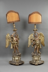Coppia di angeli reggicero, XVII secolo
