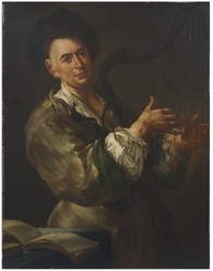 Salomon Adler  (Danzica, 1630 - Milano, 1691 circa)  Giovane musicista con l'arpa 