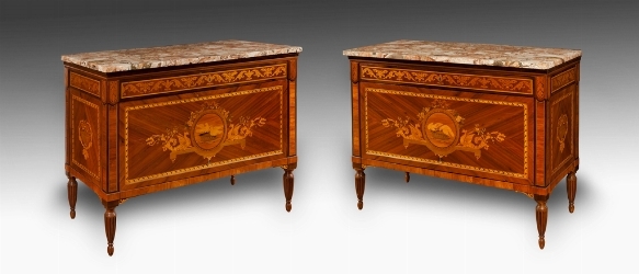 Splendida ed elegante coppia di commodes à vantaux, Giuseppe Maggiolini, Parabiago, 1800 circa