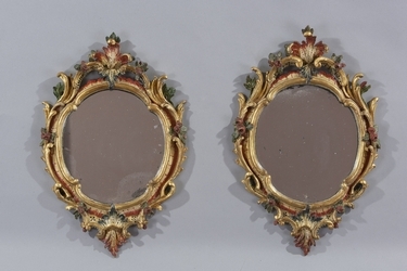 Coppia di piccole specchiere, Piemonte, XVIII secolo
